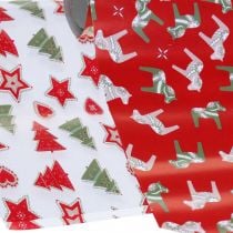Geschenkpapier Weihnachten Rot, Weiß 4 Bögen im Set 50×70cm