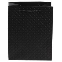 Artikel Geschenktasche aus Papier Schwarz mit Karomuster 18×10×23 cm