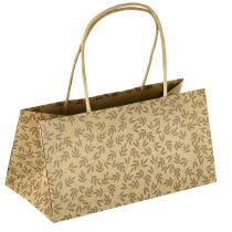 Artikel Geschenktüte Papier Naturbraun Blätter 20×10×10cm 6 St