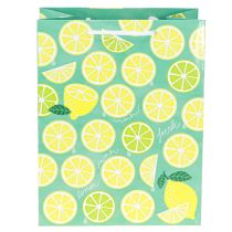 Artikel Geschenktasche Papier Zitronenmuster mit Henkeln 18×10×23 cm, 2 Stück