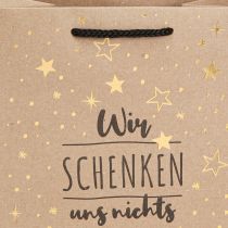 Artikel Geschenktüte Sterne „Wir schenken uns nichts“ 18×10×23cm 2St