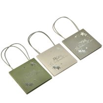 Artikel Geschenktüte mit Henkeln aus Papier 12cm 6er-Set, „Frohe Weihnachten“-Design