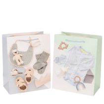 Artikel Geschenktaschen aus Papier für Babygeschenke, 23 cm, 2er-Set, kindgerechtes Design