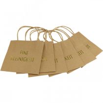 Artikel Geschenktüten „Eine Kleinigkeit“ Beige Papiertüten 16x8cm 6 St