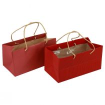 Geschenktüten Rot Papiertüten mit Henkel 24×12×12cm 6St