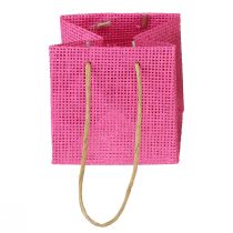 Artikel Geschenktüten mit Henkeln Papier Pink Gelb Grün Textil Optik 10,5cm 12St