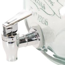 Artikel Getränkespender-Set aus Recyclingglas mit 4 Trinkgläsern, H25,5cm, grünblau