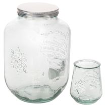Artikel Getränkespender-Set aus Recyclingglas mit 4 Trinkgläsern, H25,5cm, grünblau
