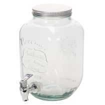 Artikel Getränkespender-Set aus Recyclingglas mit 4 Trinkgläsern, H25,5cm, grünblau