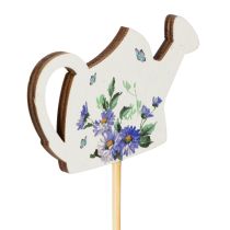 Artikel Gieskannen-Dekostecker aus Holz mit Blumenmotiv 34 cm 12 Stück