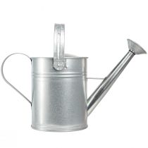 Artikel Deko Giesskanne Metall Silber 42x15,5x27 cm Retro Design Balkondeko Blumentopf