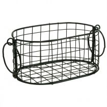 Artikel Drahtkörbe mit Griffen aus Metall, Schwarz, 4er-Set, Grössen 17–32 cm für Innen- und Aussendekoration