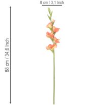 Artikel Künstliche Gladiole aus Seidenstoff 88 cm Orange-Gelb für Innenbereich