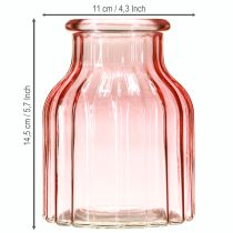 Artikel Glasvase Retro Rosa Ø11cm H14,5cm im 2er-Set für Blumenarrangements