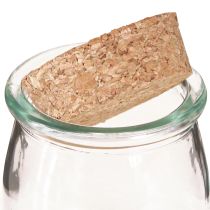 Artikel Glas Deko mit Korken Vintage Klar Natur Ø7cm H8cm 6 St