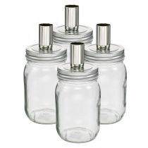 Artikel Deko Glas mit Kerzenhalter Kerzendeko Ø8cm H17,5cm 4St