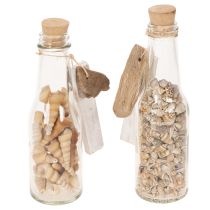Artikel Glasflaschen-Set mit Muscheln und Anhänger, 17 cm, 2 Stück, maritime Tischdekoration