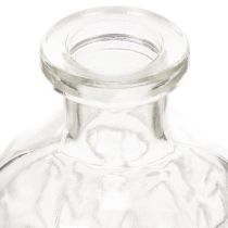 Artikel Glasflaschen Set mit Rautenmuster, Vase, 13 cm, 6 Stück, klar