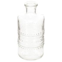 Artikel Glasflasche zylindrisch klar mit Muster 15 cm, 6er-Set