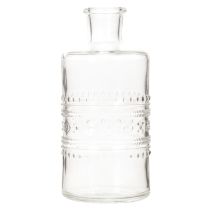 Artikel Glasflasche zylindrisch klar mit Muster 15 cm, 6er-Set