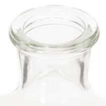 Artikel Glasflasche zylindrisch klar mit Muster 15 cm, 6er-Set