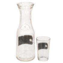 Artikel Glaskaraffe H 27 cm mit 4 Gläsern H 11 cm, transparent schwarz