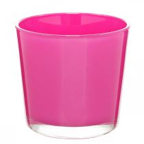 Glaskübel, Übertopf Pflanzgefäß Pink Ø11,5cm H11cm