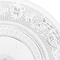 Artikel Glasteller auf Fuß Flache Glasschale mit Muster Klar Ø15cm