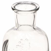 Artikel Klare Glasvase Flaschenform mit Pflanzenmotiv H19cm, Set 2 Stück