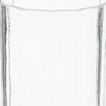 Artikel Zylindervase Glas Transparent 19cm mit Streifenstruktur für Wohn- und Tischdekoration