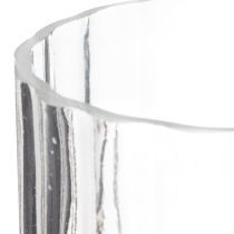 Artikel Glasvase zylindrisch mit Rillenstruktur 24cm transparent für Innenbereich