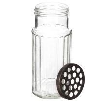 Artikel Glasflasche mit Metallkorb und Lochdeckel, 20 cm, Transparent/Schwarz, für Wohnraumdekoration