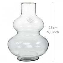 Artikel Runde Glasvase Recycling-Glas Klar Rauchblau Ø16cm H23cm