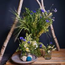 Artikel Glasvase gerippt Vase Glas Ø7,5cm H9cm 4St