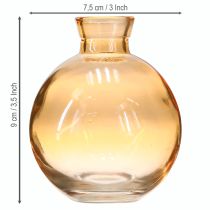 Artikel Bauchige Mini-Glasvasen Ø7,5cm H9cm Orange 6er Set