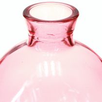 Artikel Glasvasen Set Rosa Retro Design Ø 7,5 cm x H 9 cm – Bauchige Minivasen für Dekorationen