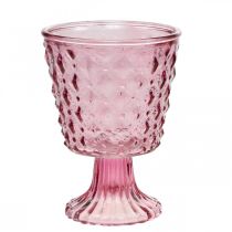 Kerzenhalter, Pokalglas, Glas-Windlicht Ø11cm H15,5cm