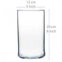 Artikel Glasvase zylindrisch Ø12cm H20cm klar
