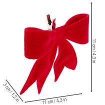 Artikel Dekoschleifen Rot mit Clip Textil 11 cm 4er-Set