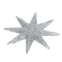 Artikel Glittersterne Silber 10 cm Ø, Kunststoff, 12 Stück