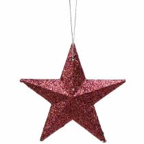 Artikel Glitter-Sternen-Set Rosa-Mix, 18 Stück, 9.5 cm/5 cm, Kunststoff