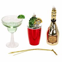 Artikel Cocktail Christbaumanhänger aus Kunststoff, bis 14 cm, 6 Stück