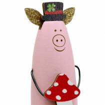Artikel Dekostecker Glücksschwein Holz 6,5 cm Rosa 8 Stück