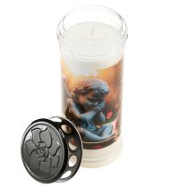 Artikel Grabkerze Rosen Grablicht Weiß 7 Tage Ø7,5cm H20cm 2St