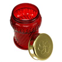 Artikel Grabkerzen aus rotem Glas mit 13 cm Höhe, 8-teiliges Set für Allerheiligen und Totensonntag