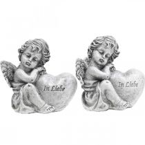 Artikel Grabschmuck Engel mit Herz „In Liebe“ Grabengel 10cm 2 St