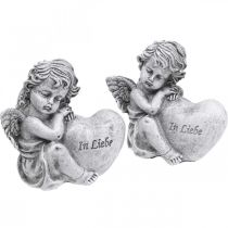 Artikel Grabschmuck Engel mit Herz „In Liebe“ Grabengel 10cm 2St
