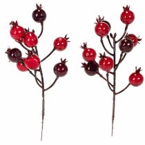Artikel Künstliche Granatapfelzweige 19 cm, 4 Stück, rot, für Vase und Gestecke