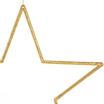 Artikel Glitzernde Goldene Deko-Sterne 24cm zum Hängen - Weihnachtsdeko 6er Set