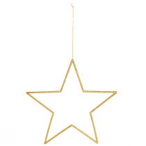 Artikel Glitzernde goldene Dekosterne aus Kunststoff 24 cm, 6er Set